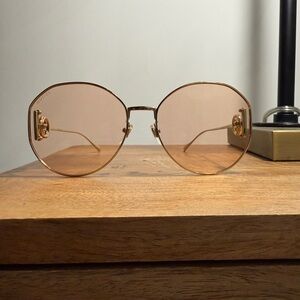Gucci Gold-Toned Round Glasses